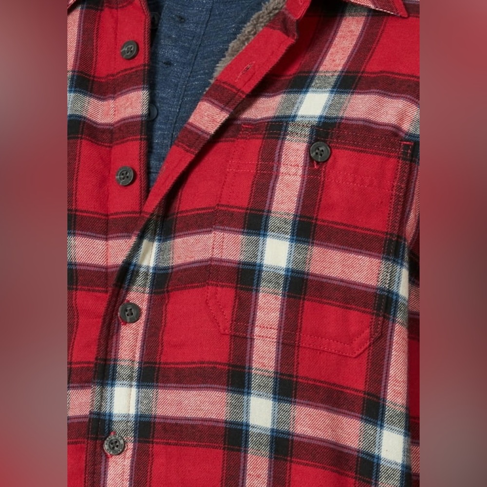 Wrangler Men's Heavyweight Plaid Sherpa Lined Shirt Jacket.Size S - Picture 4 of 15